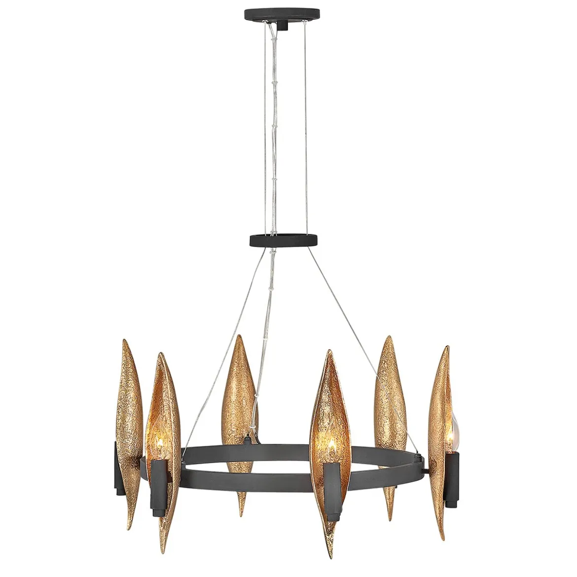 Elstead Lighting Willow Kronleuchter 6-Light E14 Schwarz Gold