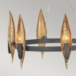 Elstead Lighting Willow Kronleuchter 6-Light E14 Schwarz Gold
