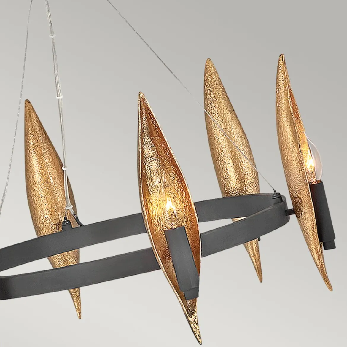 Elstead Lighting Willow Kronleuchter 6-Light E14 Schwarz Gold