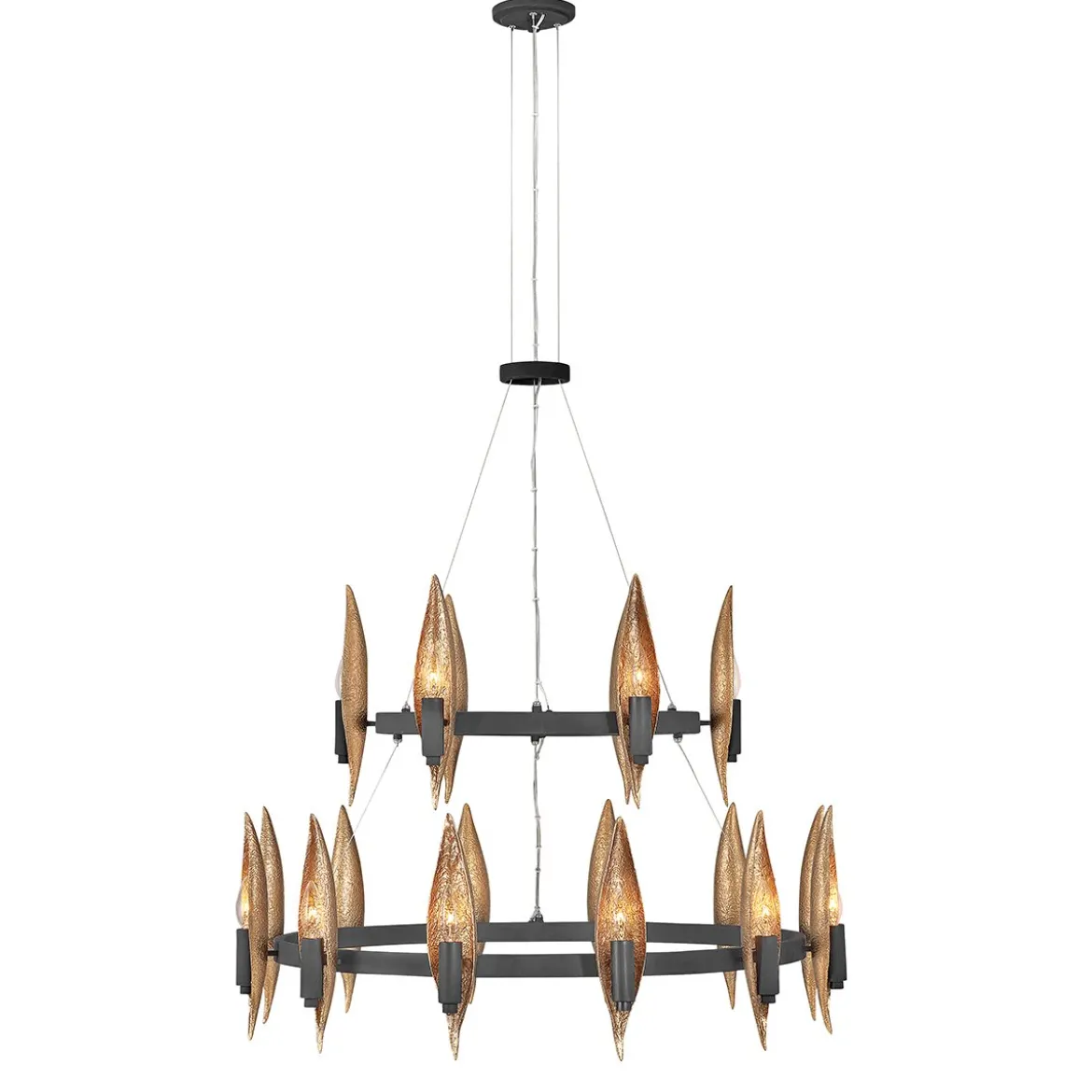 Elstead Lighting Willow Kronleuchter 18-Light Schwarz Gold E14