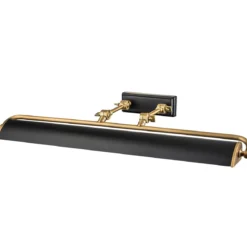 Elstead Lighting Winchfield Bilderleuchte Large 4-Light Messing antik Schwarz matt 70cm