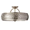 Elstead Lighting Zara 3-Light Semi-Flush Light Deckenleuchte 3-flammig stahl gebürstet 50cm