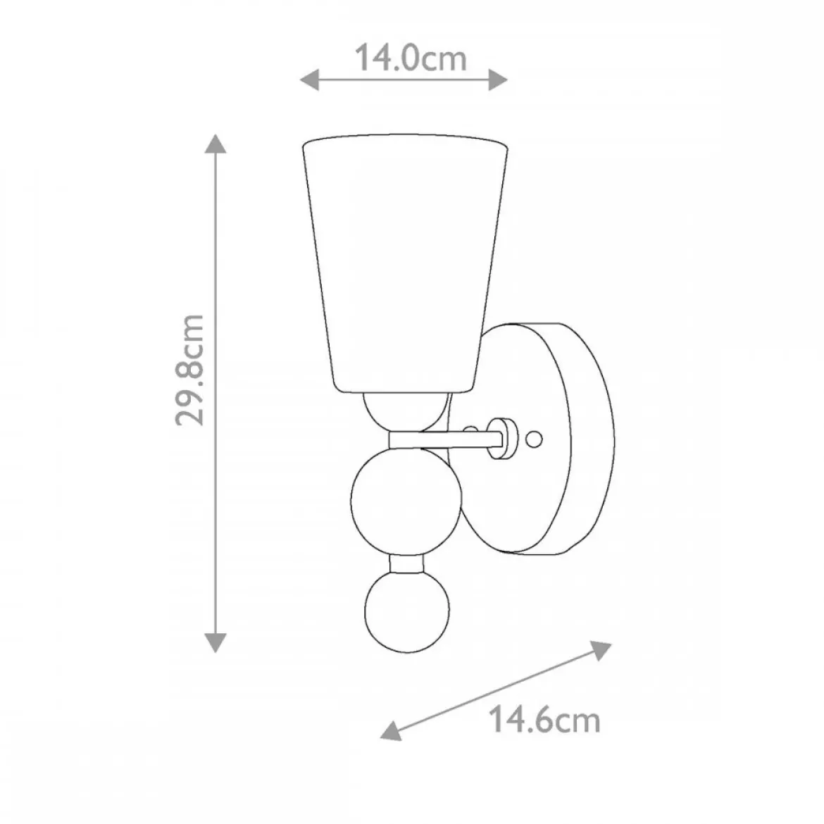 Elstead Lighting Zelda 1 Light Wandleuchte - Vintage Messing
