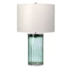 Elstead Reno Tischlampe Glas grün Schirm creme 60cm