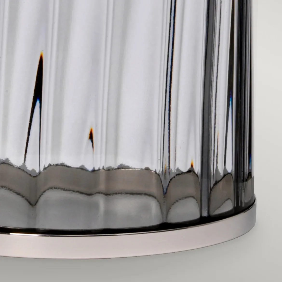 Elstead Reno Tischlampe Rauch Nickel poliert 60cm