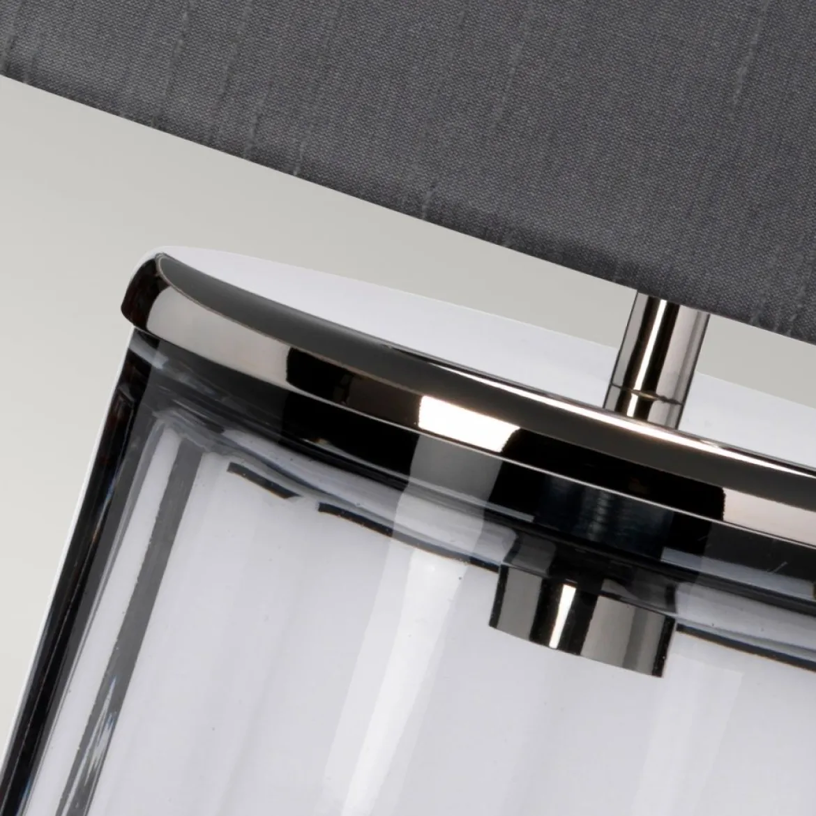Elstead Reno Tischlampe Rauch Nickel poliert 60cm