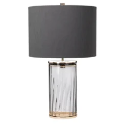 Elstead Reno Tischlampe Rauch Nickel poliert 60cm