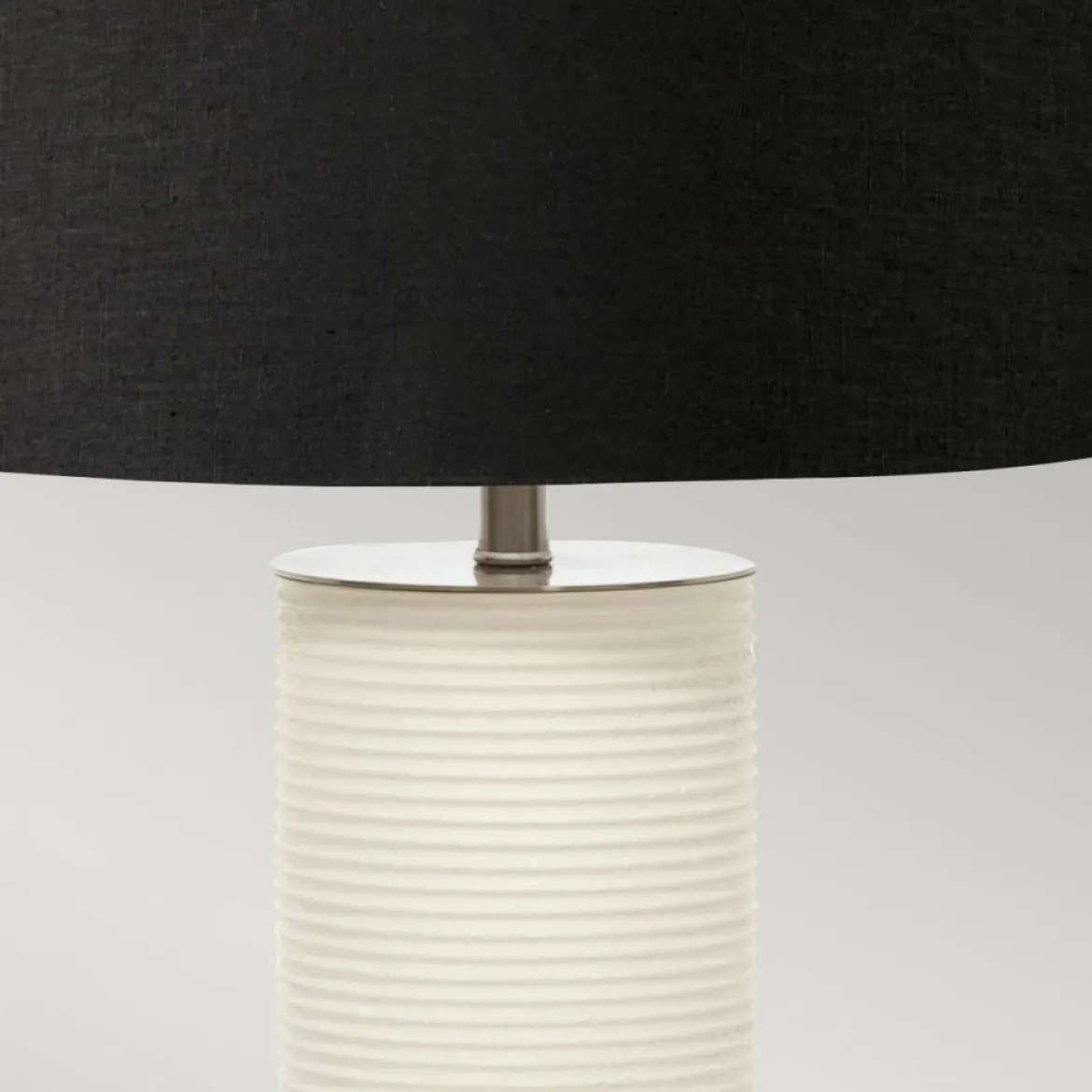 Elstead Ripple Tischlampe 1-flammig weiß Lampenschirm schwarz E27