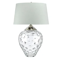 Elstead Samara Tischlampe groß Klar Schirm hellgrün 79cm