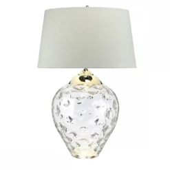 Elstead Samara Tischlampe groß Klar Schirm hellgrün 79cm