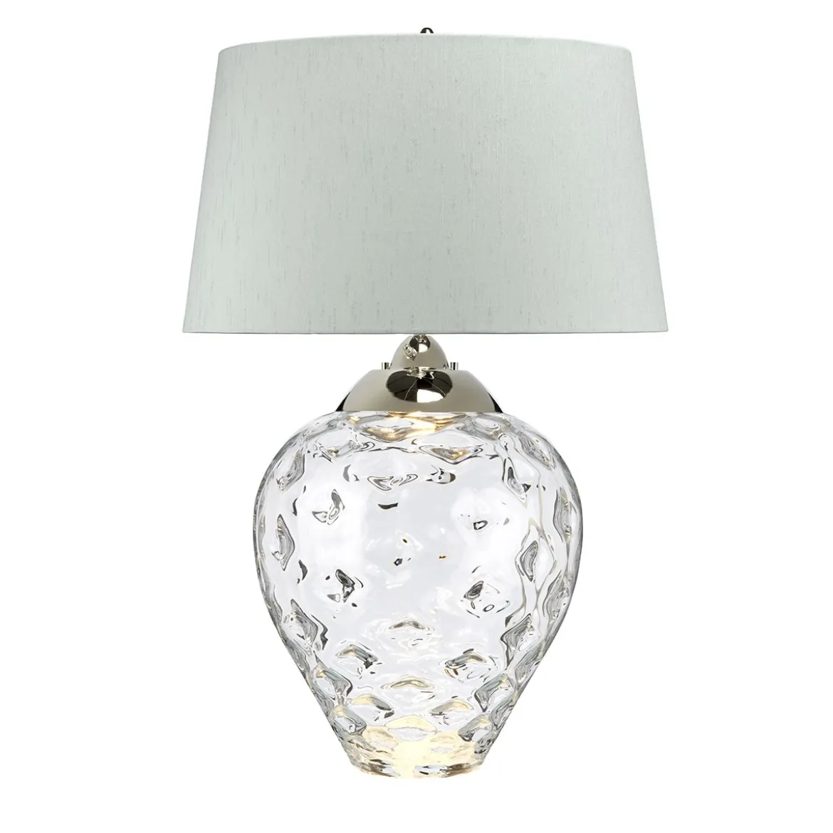 Elstead Samara Tischlampe groß Klar Schirm hellgrün 79cm