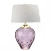 Elstead Samara Tischlampe groß Pflaume Schirm silberfarben 79cm