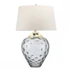 Elstead Samara Tischlampe groß Rauch Schirm hellgrau 79cm
