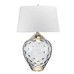 Elstead Samara Tischlampe groß Rauch Schirm hellgrau 79cm