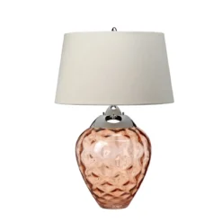 Elstead Samara Tischlampe klein Lachsfarben Schirm taupe 72cm