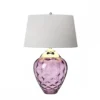 Elstead Samara Tischlampe klein Pflaume Schirm silberfarben 72cm