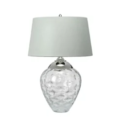 Elstead Samara Tischlampe klein Klar Schirm hellgrün 72cm
