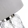 Elstead Sola Tischlampe Glas klar Schirm Titan Silber 51cm E27