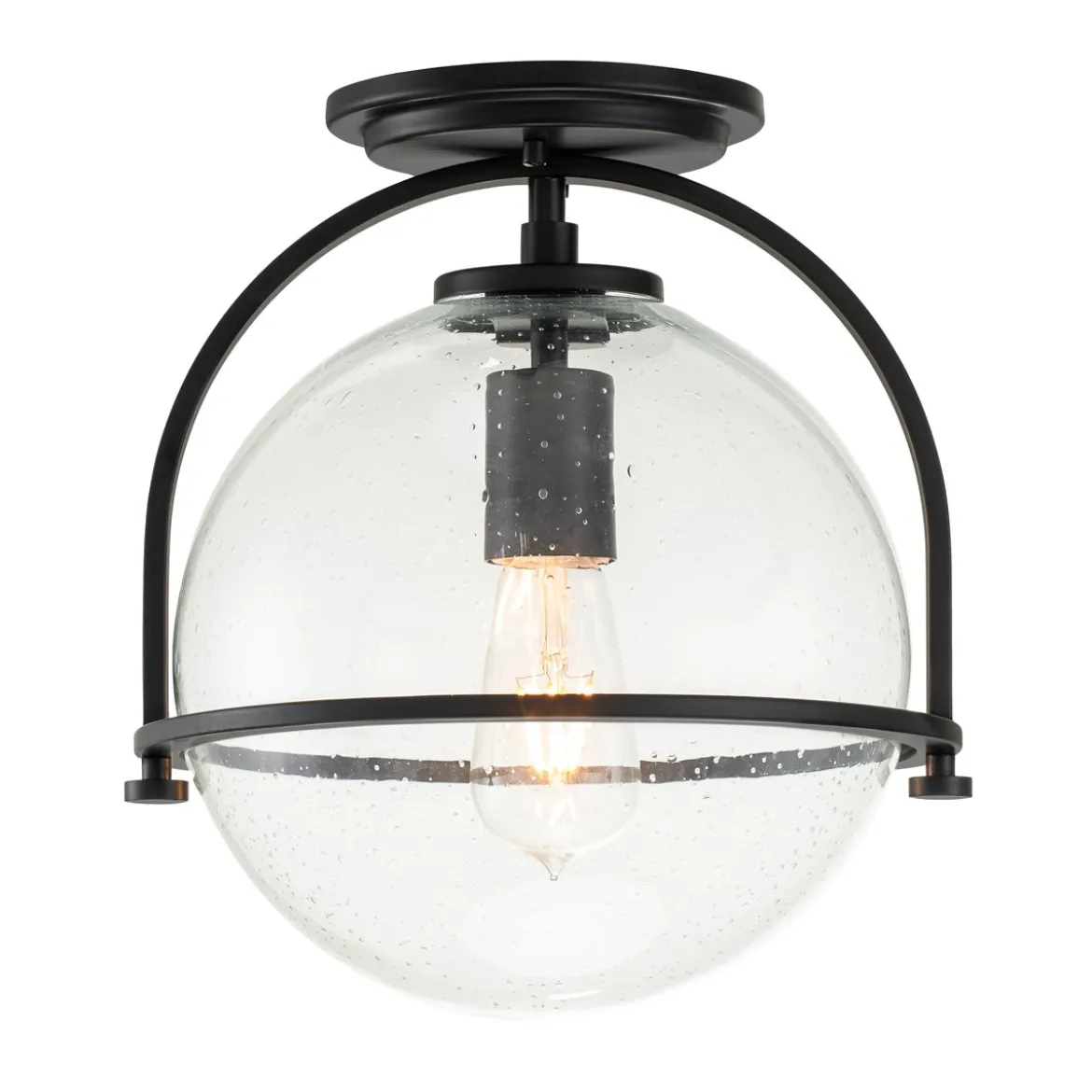 Elstead Somerset Deckenleuchte 1-flammig schwarz klar 28cm E27