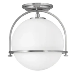 Elstead Somerset Deckenleuchte 1-flammig Nickel gebürstet opal 28cm E27