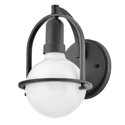 Elstead Somerset Wandleuchte 1-flammig schwarz opal E27