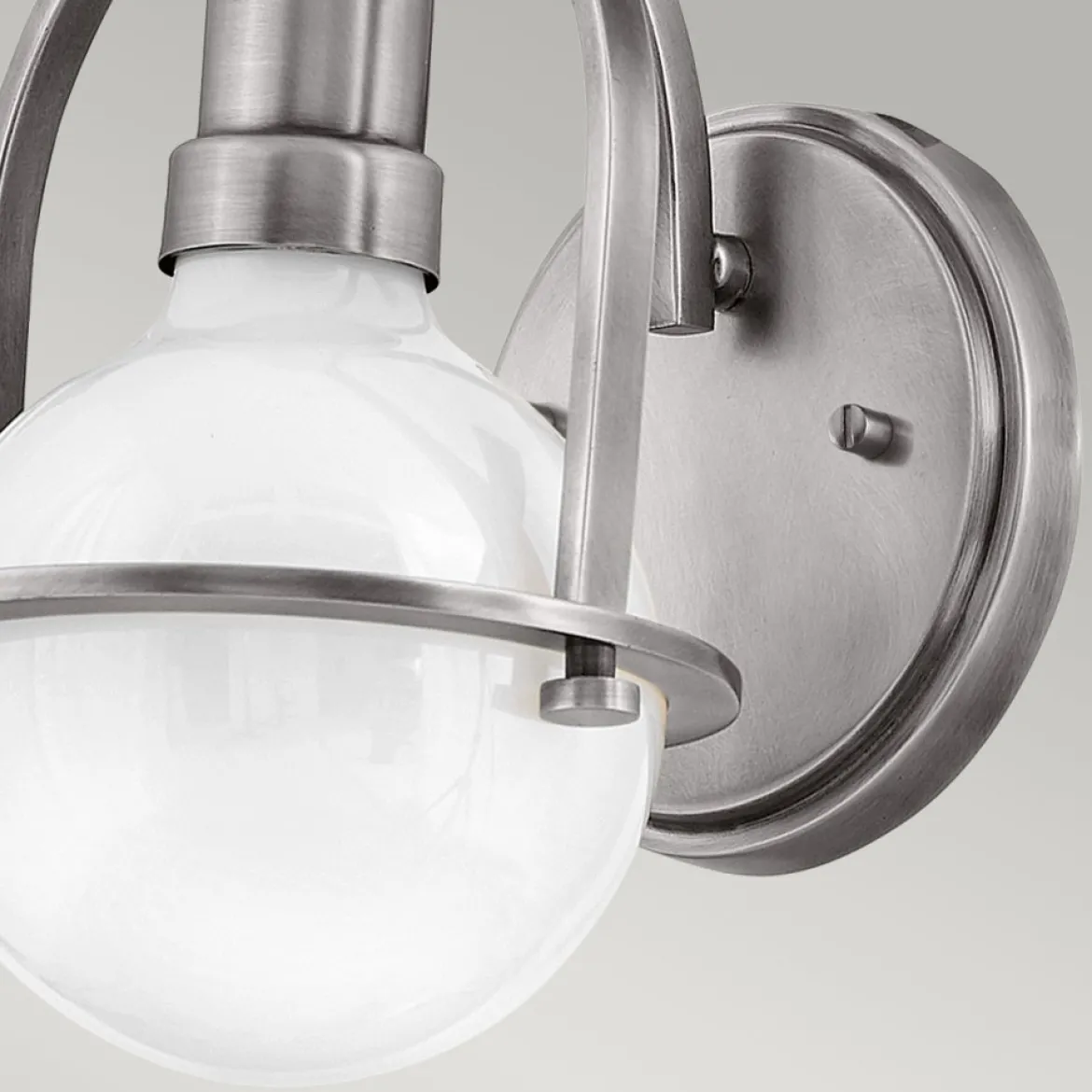 Elstead Somerset Wandleuchte Nickel gebürstet opal E27