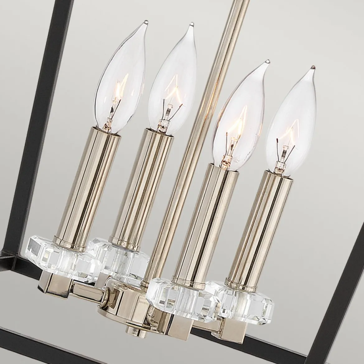 Elstead Stinson Large Pendelleuchte 4-flammig schwarz Nickel poliert