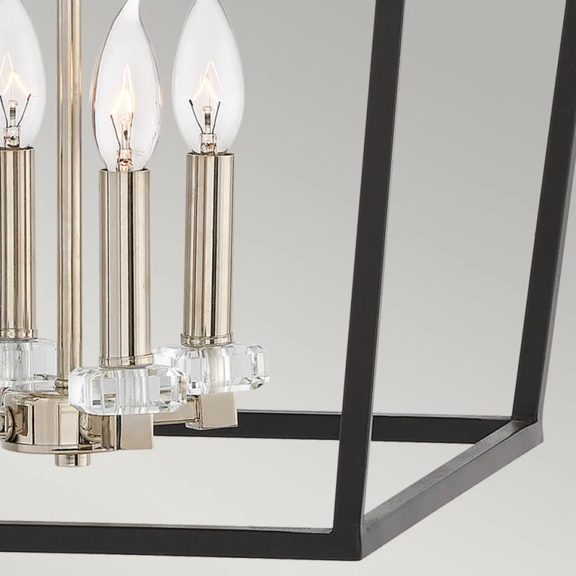 Elstead Stinson Large Pendelleuchte 4-flammig schwarz Nickel poliert