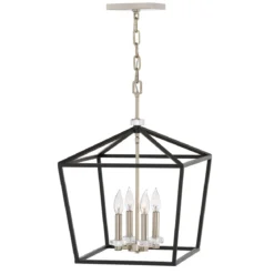 Elstead Stinson Large Pendelleuchte 4-flammig schwarz Nickel poliert