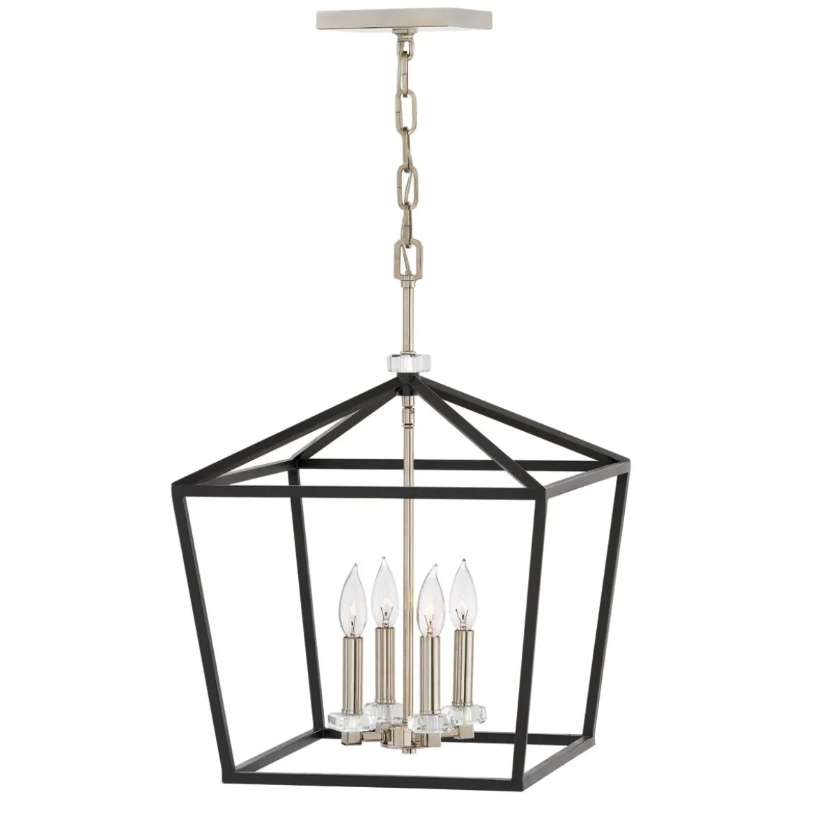 Elstead Stinson Large Pendelleuchte 4-flammig schwarz Nickel poliert