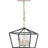 Elstead Stinson Medium Pendelleuchte 4-flammig schwarz Nickel poliert