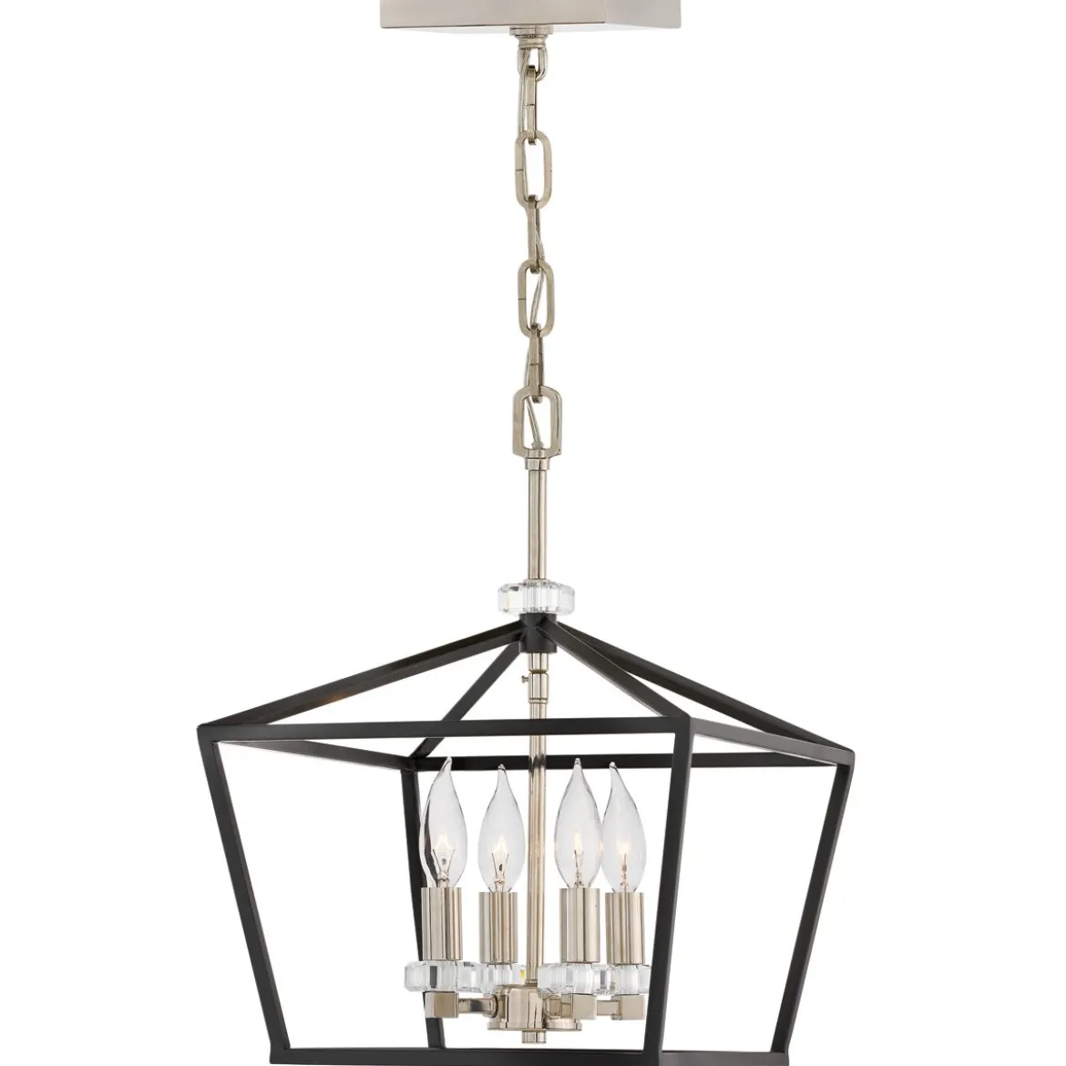 Elstead Stinson Medium Pendelleuchte 4-flammig schwarz Nickel poliert