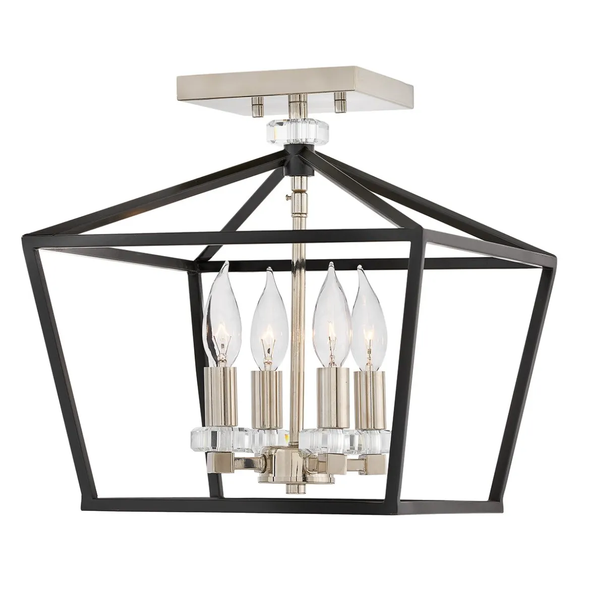 Elstead Stinson Medium Pendelleuchte 4-flammig schwarz Nickel poliert