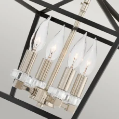 Elstead Stinson Medium Pendelleuchte 4-flammig schwarz Nickel poliert