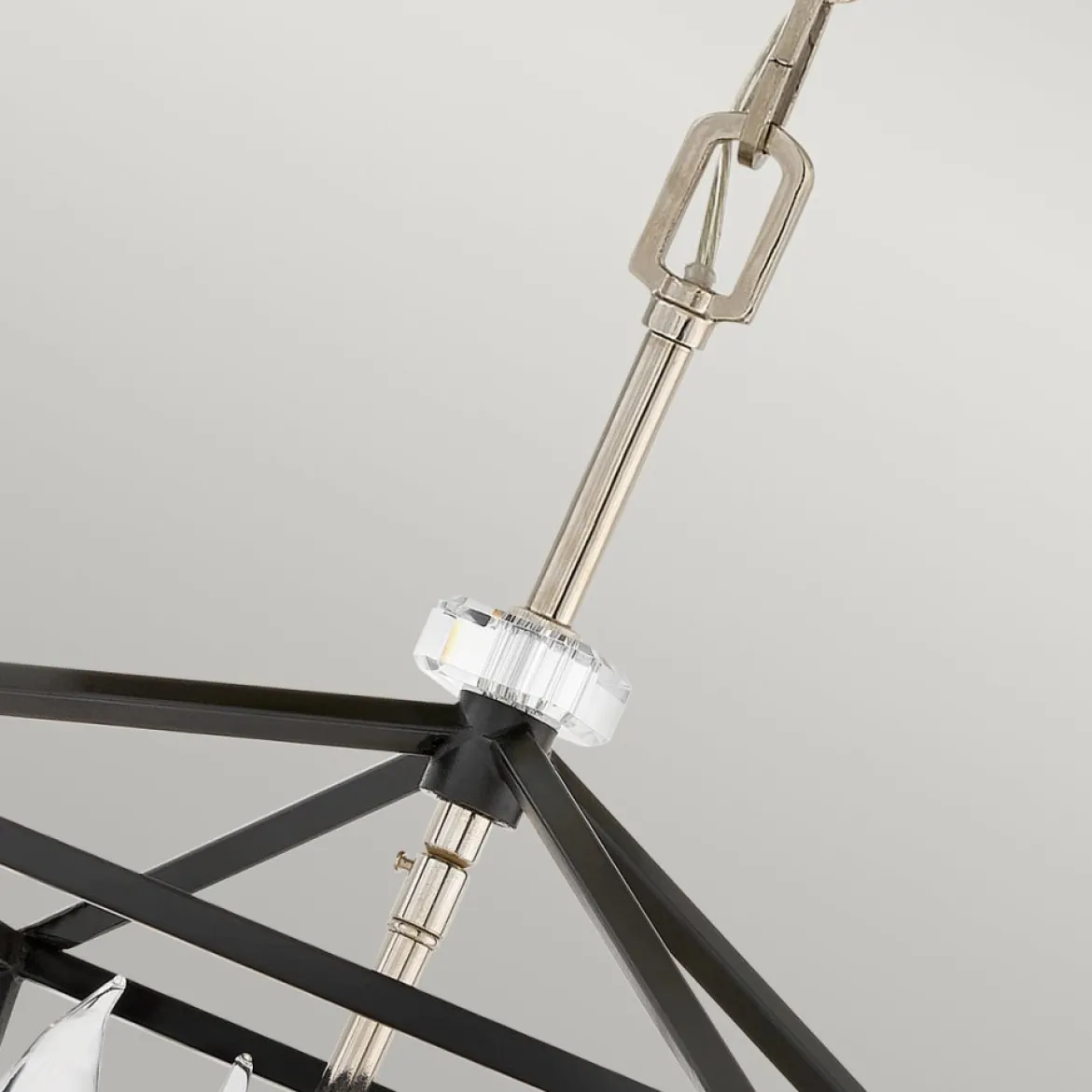 Elstead Stinson Medium Pendelleuchte 4-flammig schwarz Nickel poliert