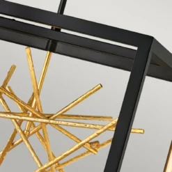Elstead Styx LED Pendelleuchte quadratisch schwarz gold 3000K