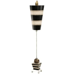 Elstead Tischleuchte Peony 1-flammig 112cm schwarz taupe
