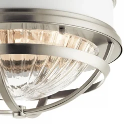 Elstead Tollis Deckenleuchte Nickel gebürstet weiß Glas klar 31cm