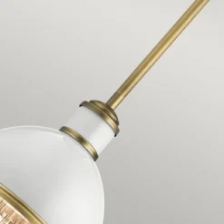 Elstead Tollis Small Pendelleuchte Messing weiß Glas klar