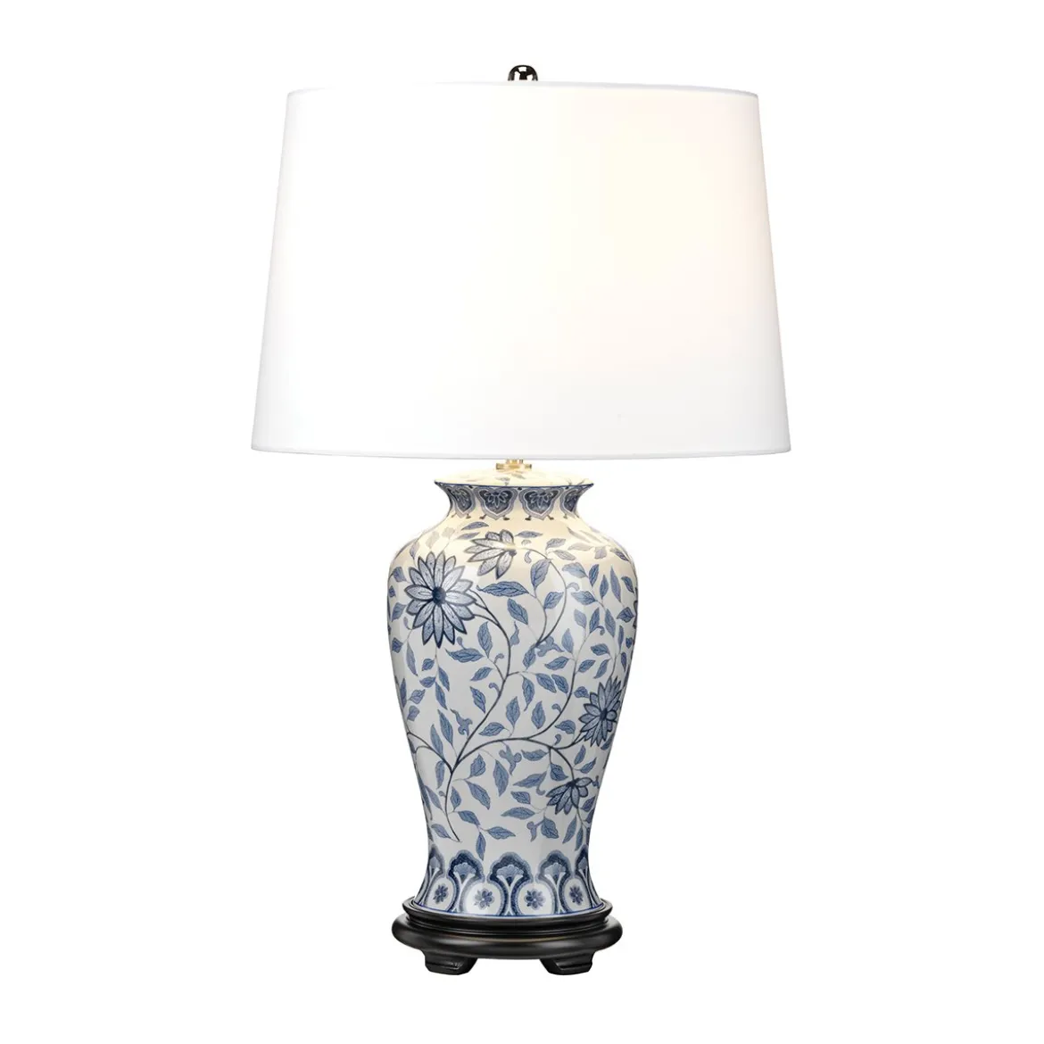 Elstead Ying 1 Light Tischleuchte blau weiss E27 65cm