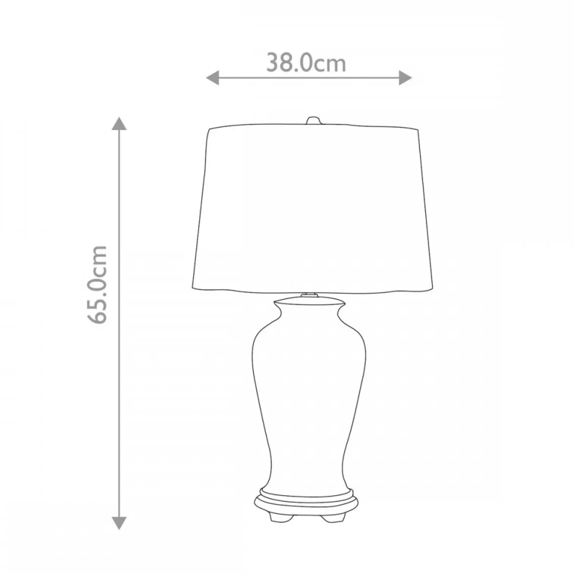 Elstead Ying 1 Light Tischleuchte blau weiss E27 65cm