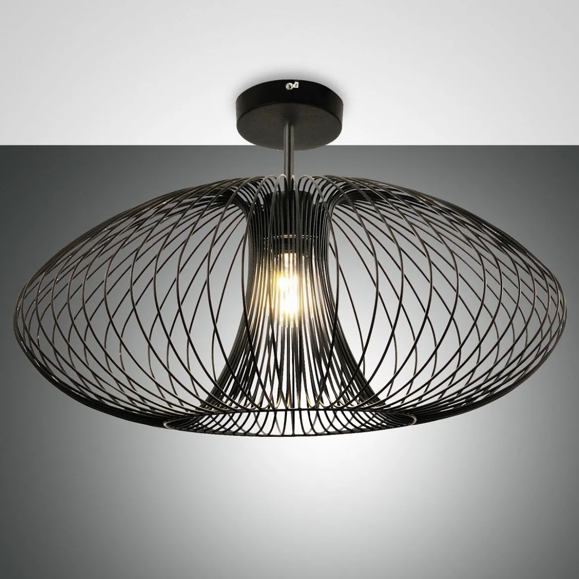 Fabas Luce 3706-65-101 Deckenleuchte Fassa 60cm schwarz E27
