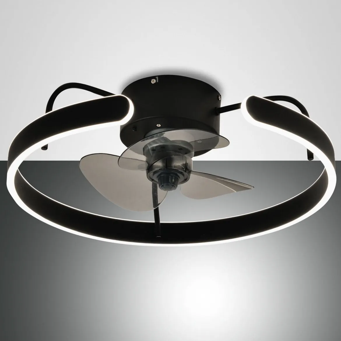 Fabas Luce 3710-65-101 Deckenleuchte Savoy Ventilator schwarz dimmbar