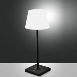 Fabas Luce 3701-30-350 LED Akku Tischleuchte Adam dunkelgrau 3000K dimmbar