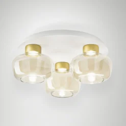Fabas Luce 3767-65-365 LED Deckenleuchte Kino 3-flammig cognac