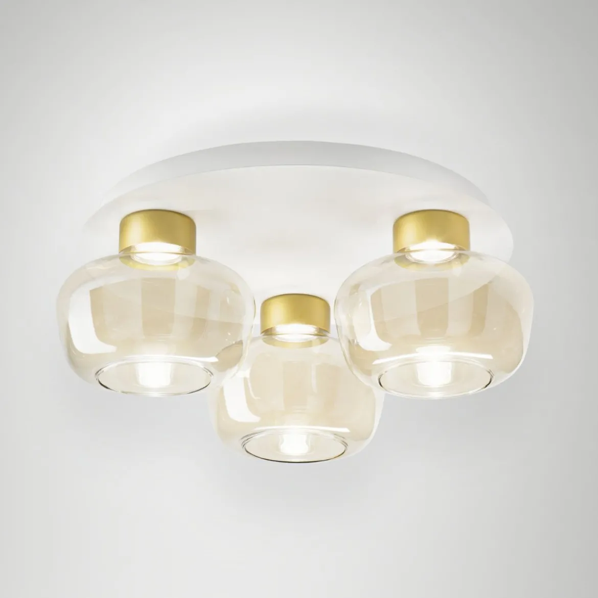 Fabas Luce 3767-65-365 LED Deckenleuchte Kino 3-flammig cognac