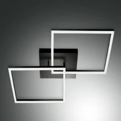 Fabas Luce 3394-65-101 LED Deckenleuchte Bard 65x65cm Schwarz 3000K dimmbar