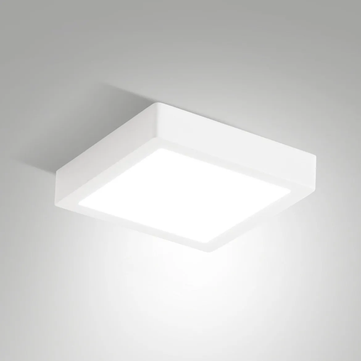 Fabas Luce 6577-65-254 LED Deckenleuchte Gian quadratisch 18x18cm weiß 3000K IP54