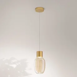 Fabas Luce 3768-40-365 LED Pendelleuchte Lapo 1-flammig cognac 3000K