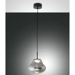 Fabas Luce 3774-40-126 LED Pendelleuchte Deva 25cm Grau Transparent dimmbar